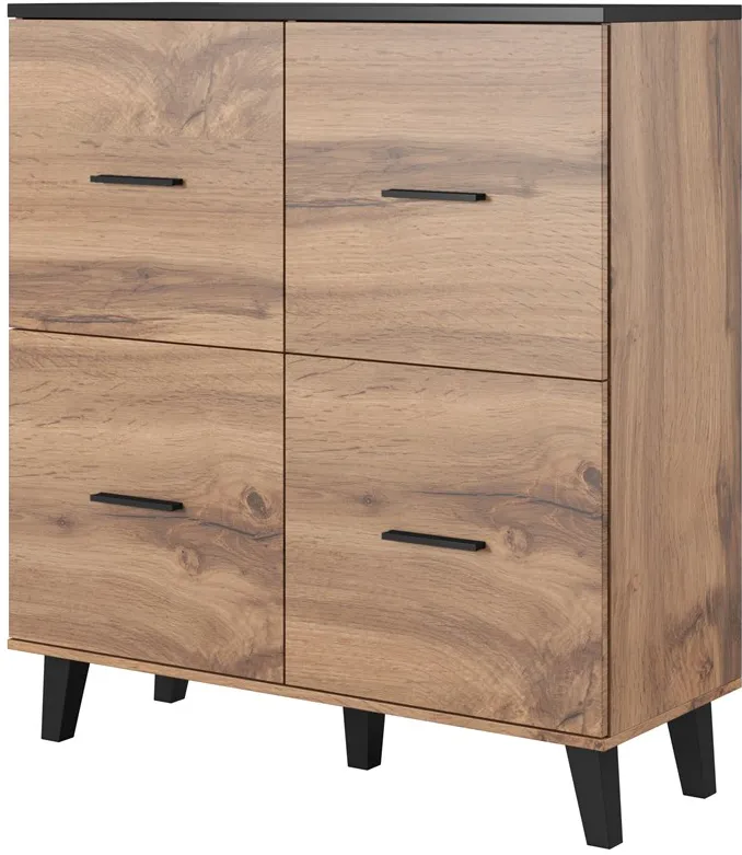Cama sideboard LOTTA 110 4D wotan oak + mat black