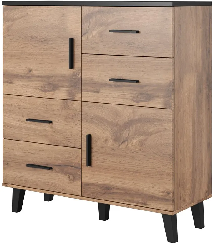 Cama sideboard LOTTA 110 2D4S wotan oak/mat black