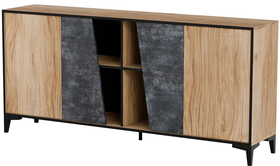 Cama 4D chest of drawers OVO 180x38xH83 oak/concrete