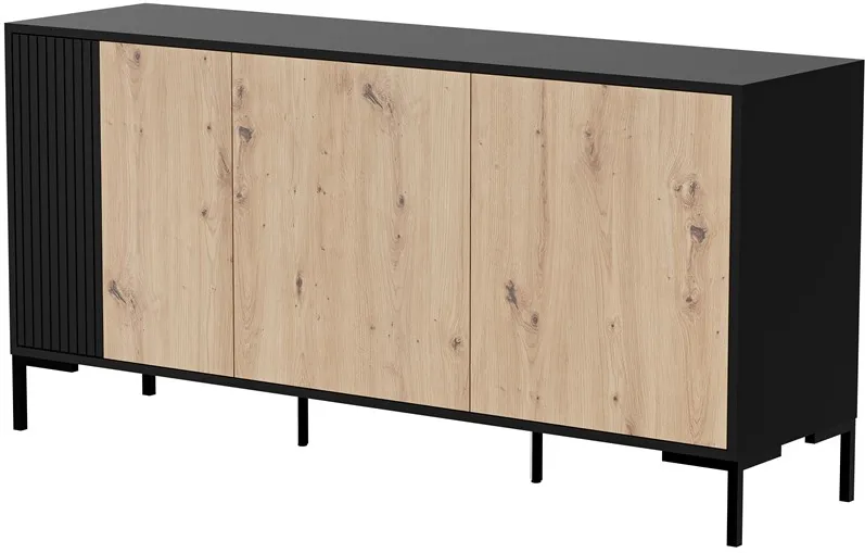 Cama MERCI chest of drawers 151 x 40 x 74 cm black/artisan oak