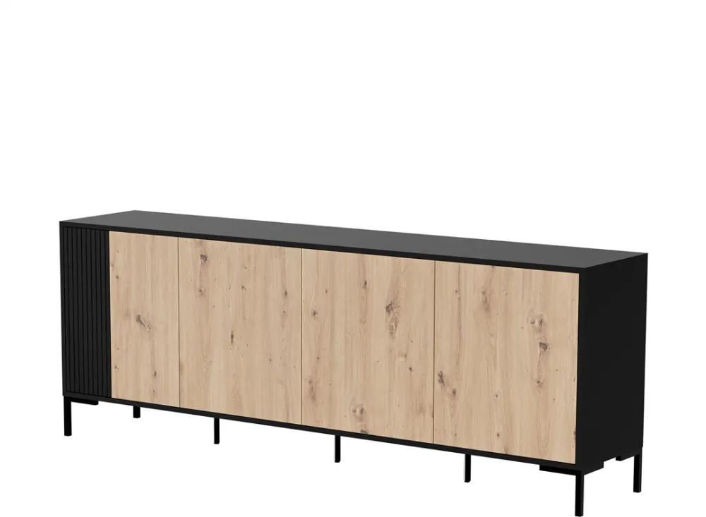 Cama MERCI chest of drawers 200 x 40 x 74 cm black/artisan oak