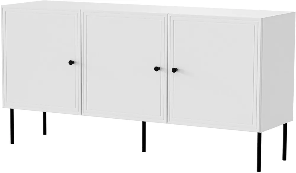 3D chest of drawers PALAZZO BIS 151x40x75 white matt