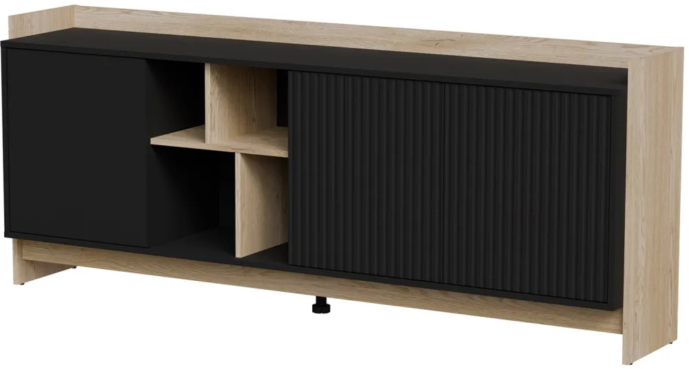 Cama PORTO 3D chest of drawers 190x38x77 oak/black