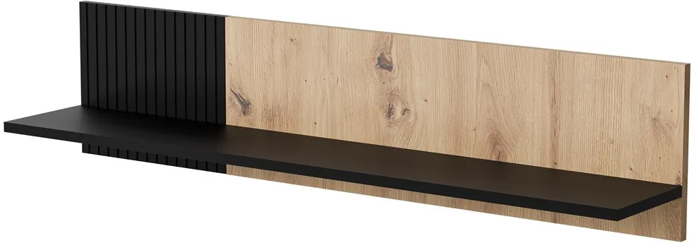 Cama MERCI shelf 110x20x25 black/oak artisan