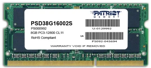 Patriot Memory 8GB PC3-12800 memory module 1 x 8 GB DDR3 1600 MHz