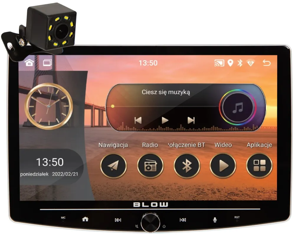 Radio BLOW CP01 1DIN 10" Android/WiFi/GPS/CARPLAY SWIVEL