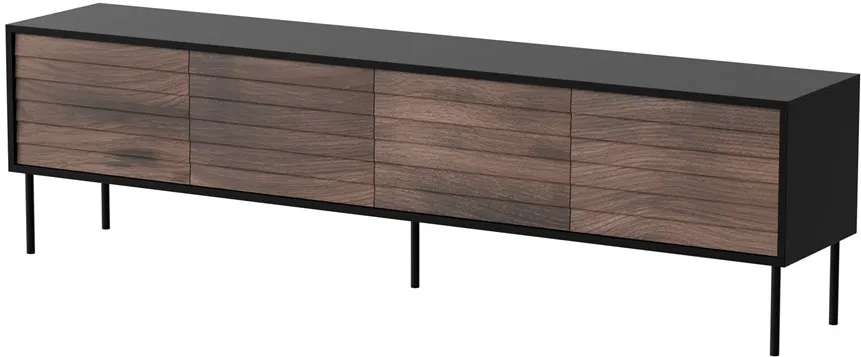 Cama CORTINA 4D TV cabinet 200x40x55 black/walnut