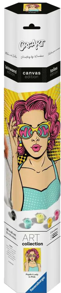 Ravensburger CreArt ART Collection Canvas Edition - Lady in Pink (PopArt), painting