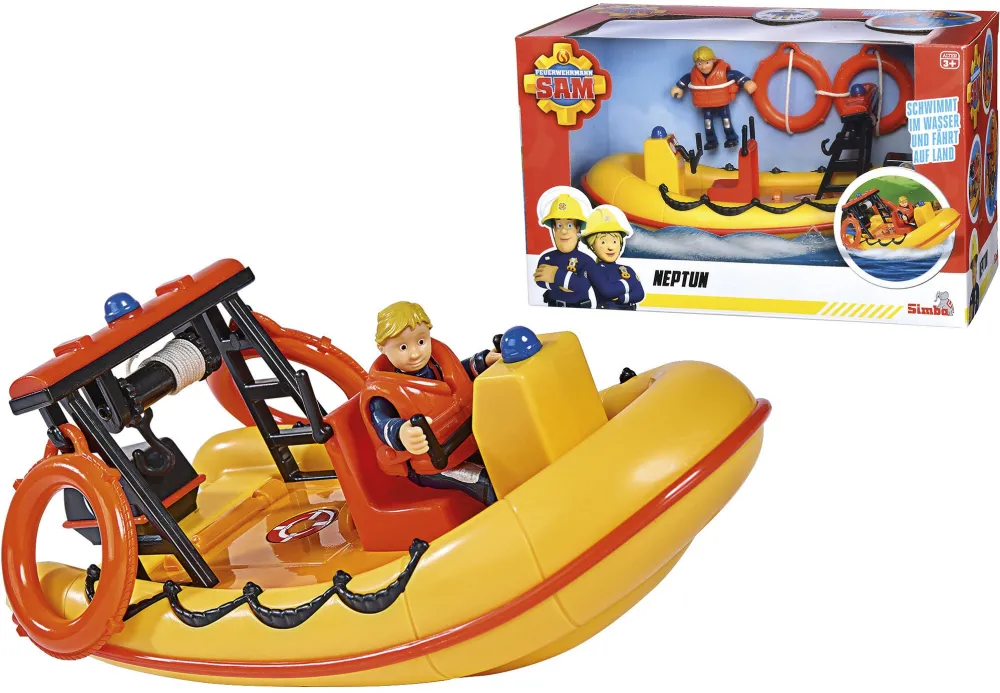 Barca de jucarie Simba-Dickie Fireman Sam Neptune cu figurina