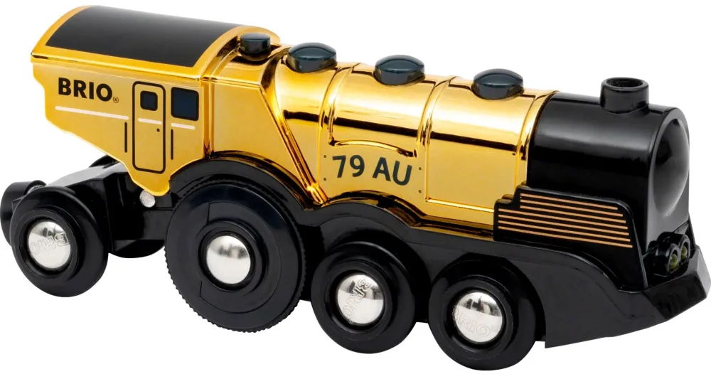 BRIO Golden battery locomotive with light and sound, railway