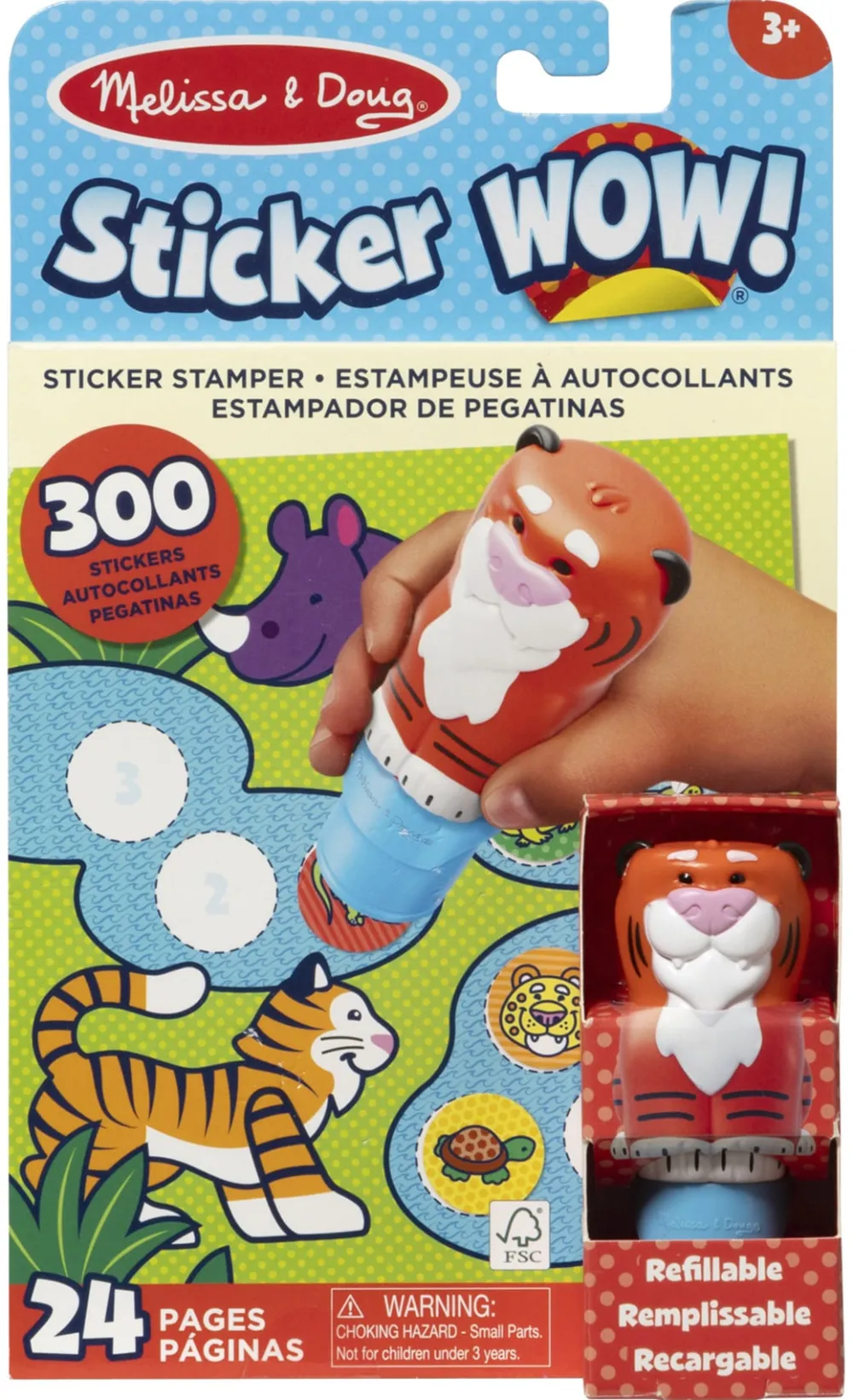 Spinmaster Melissa & Doug - Stickers WOW! Tiger sticker stamp & block