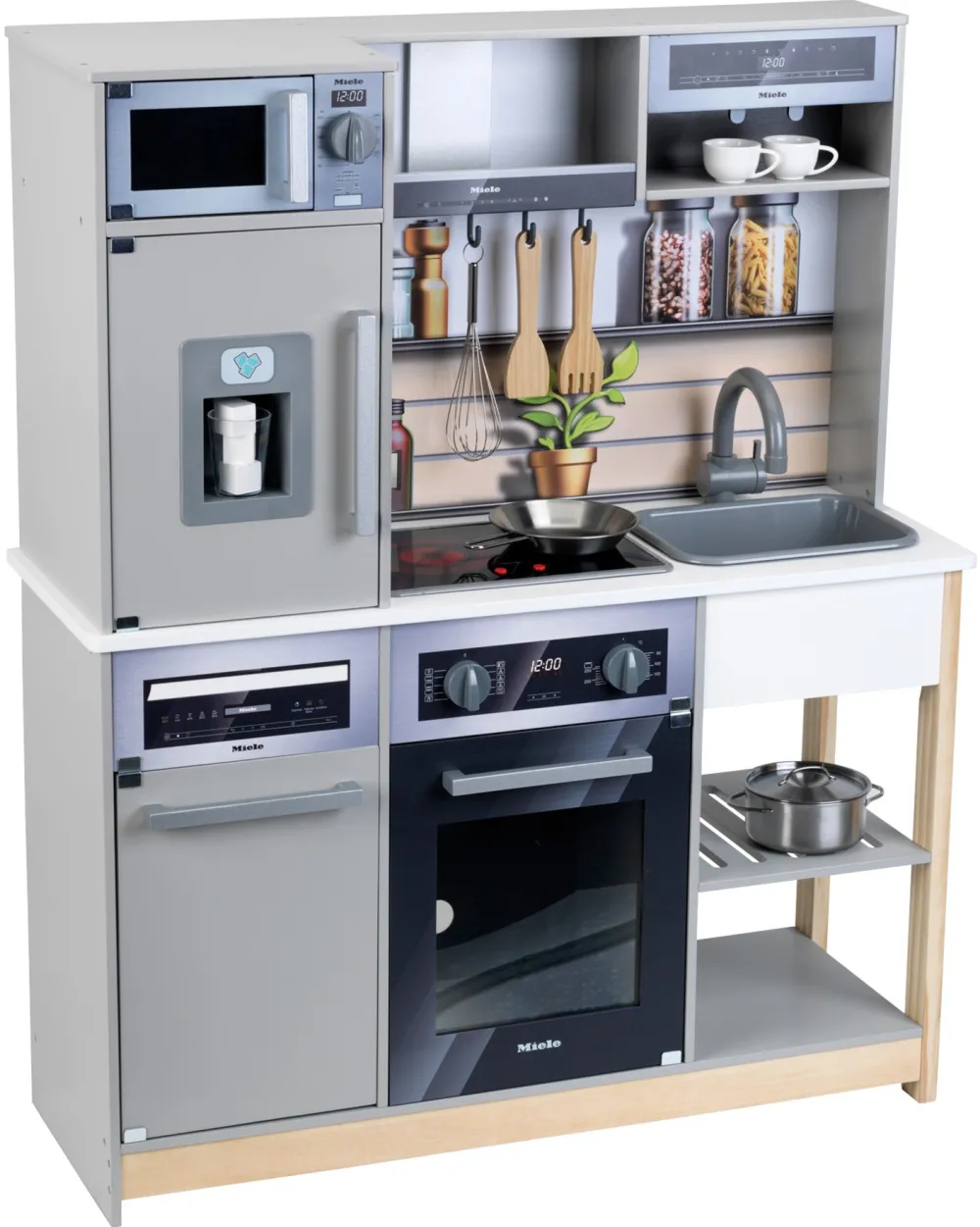 Theo Klein Miele Family Wooden Kitchen, Play Kitchen Grey
