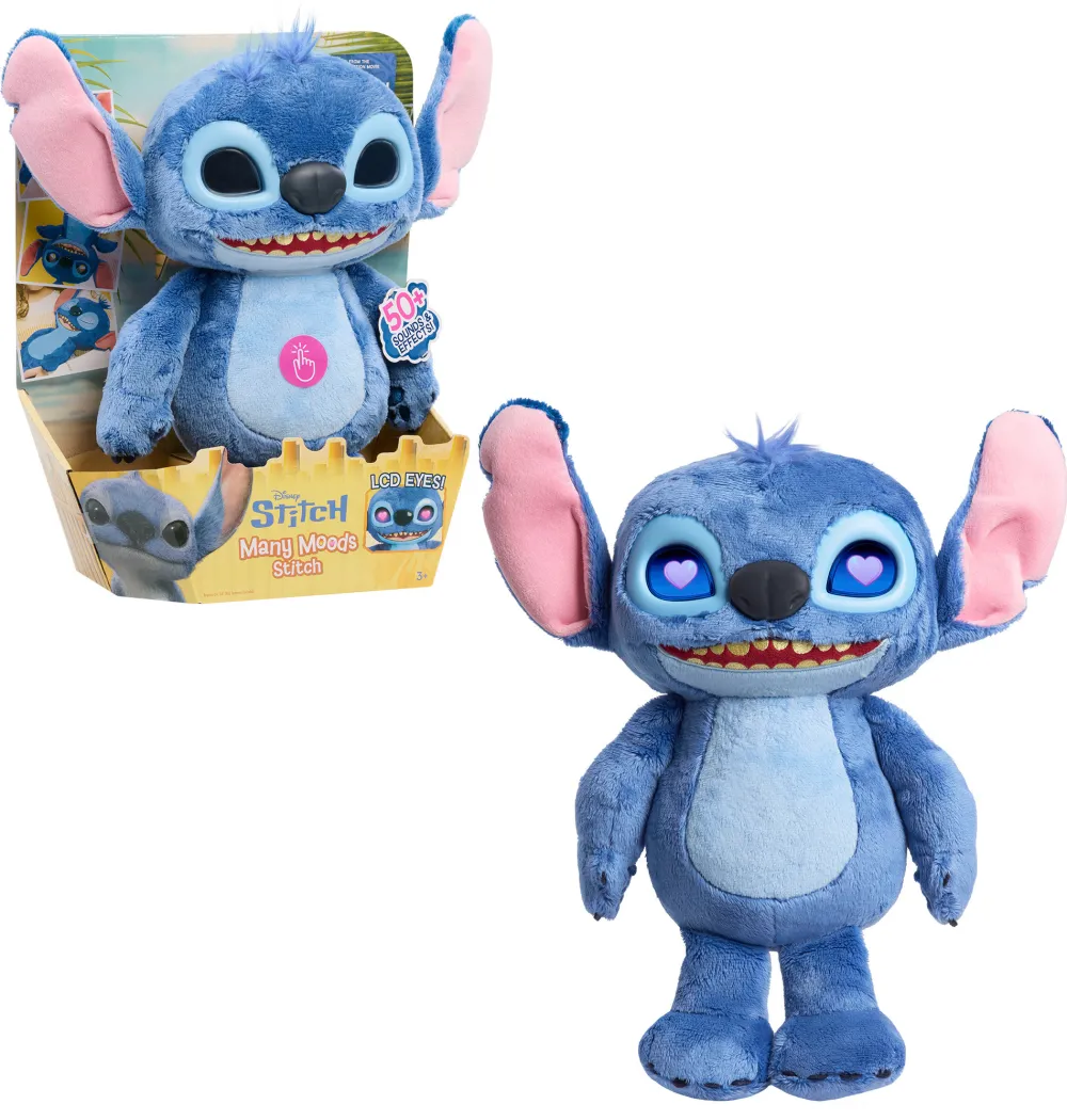 Just Play Disney Stitch Many Moods Stitch Plush Figure, Cuddly Toy