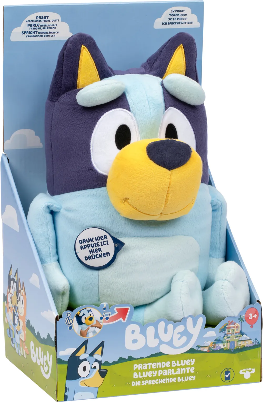 Moose Toys Bluey S11 Talking Plush - Bluey (DE/FR/NL), cuddly toy