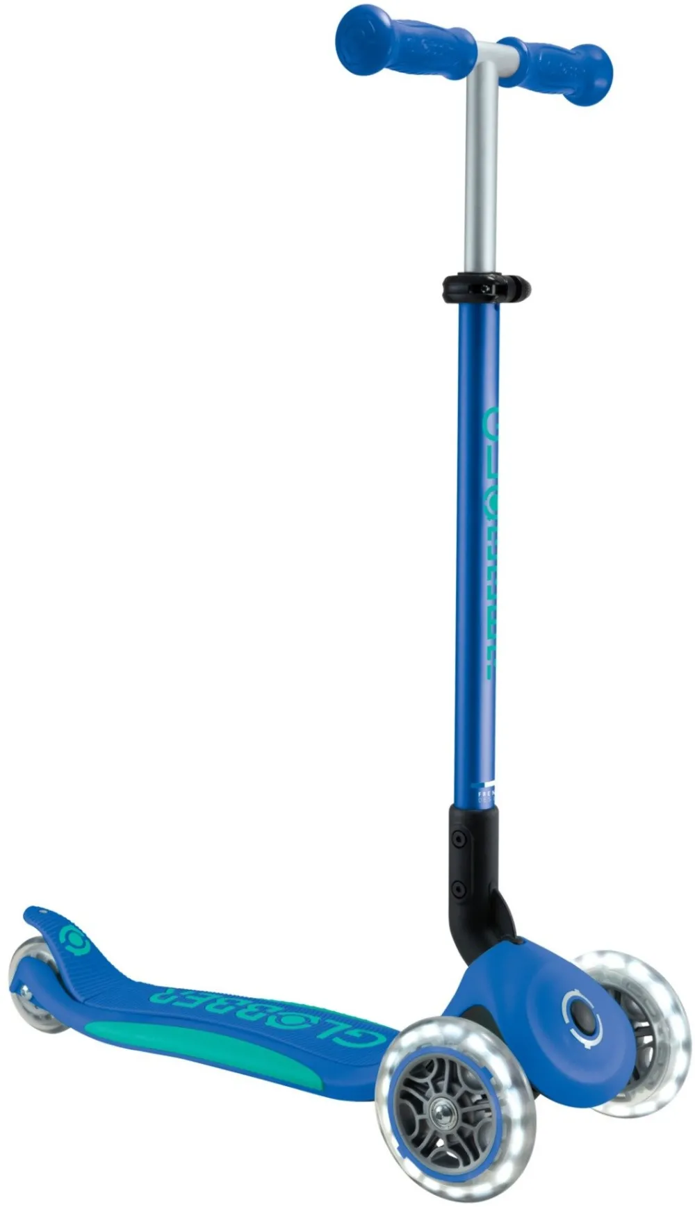 GLOBBER Primo Foldable Plus Lights (dark blue/turquoise)