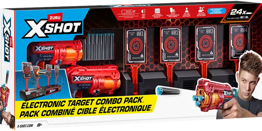 ZURU XSHOT Interactive Target & Fury 4 2-Pack Dart Blaster