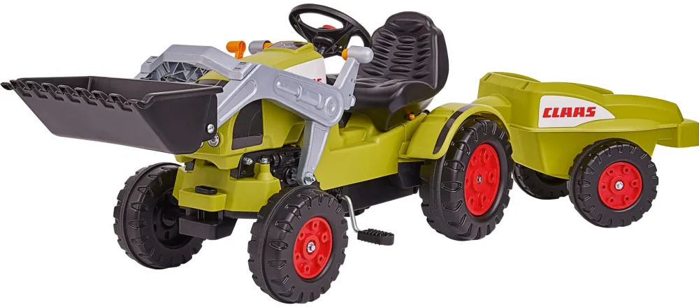 Tractor cu pedale Simba-Dickie BIG Claas Celtis Loader cu remorca verde deschis