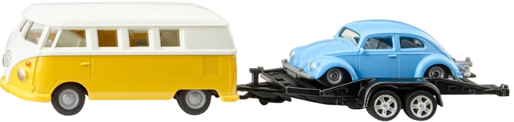 Set masinute Siku Super VW T1 cu remorca si VW Beetle