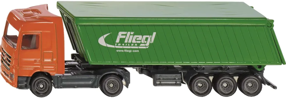 Camion Siku Super 1796 Mercedes Actros cu semiremorca basculanta si prelata