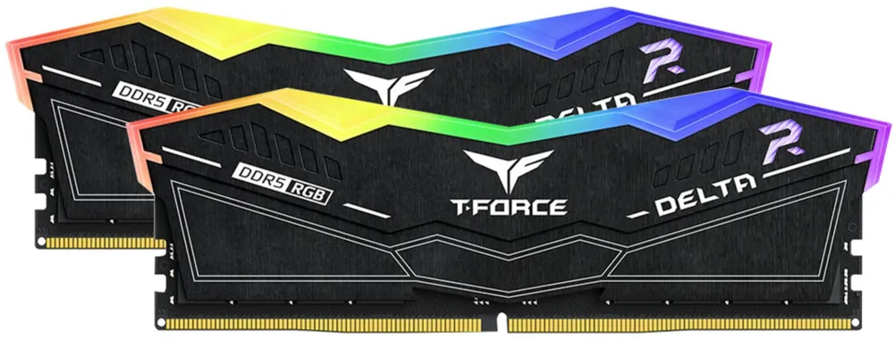 Team Group DDR5 64GB - 6000 - CL - 38 -  Dual-Kit - DIMM - FF3D564G6000HC38ADC01, Delta RGB, XMP, black