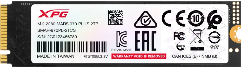 ADATA MARS 970 PLUS 2.0 TB (PCIe Gen5 x4, NVMe, M.2 2280)