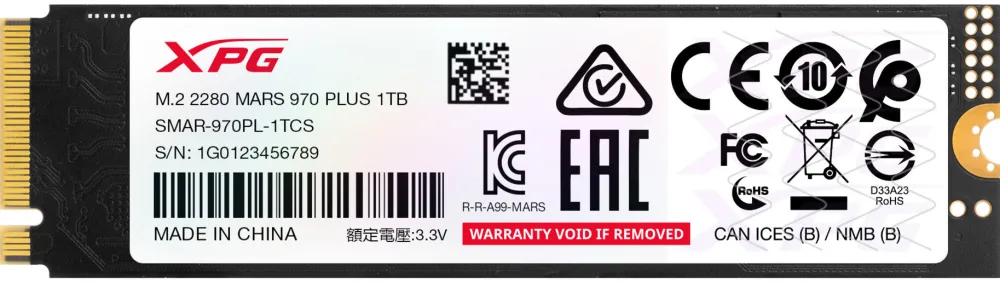 ADATA MARS 970 PLUS 1.0 TB (PCIe Gen5 x4, NVMe, M.2 2280)