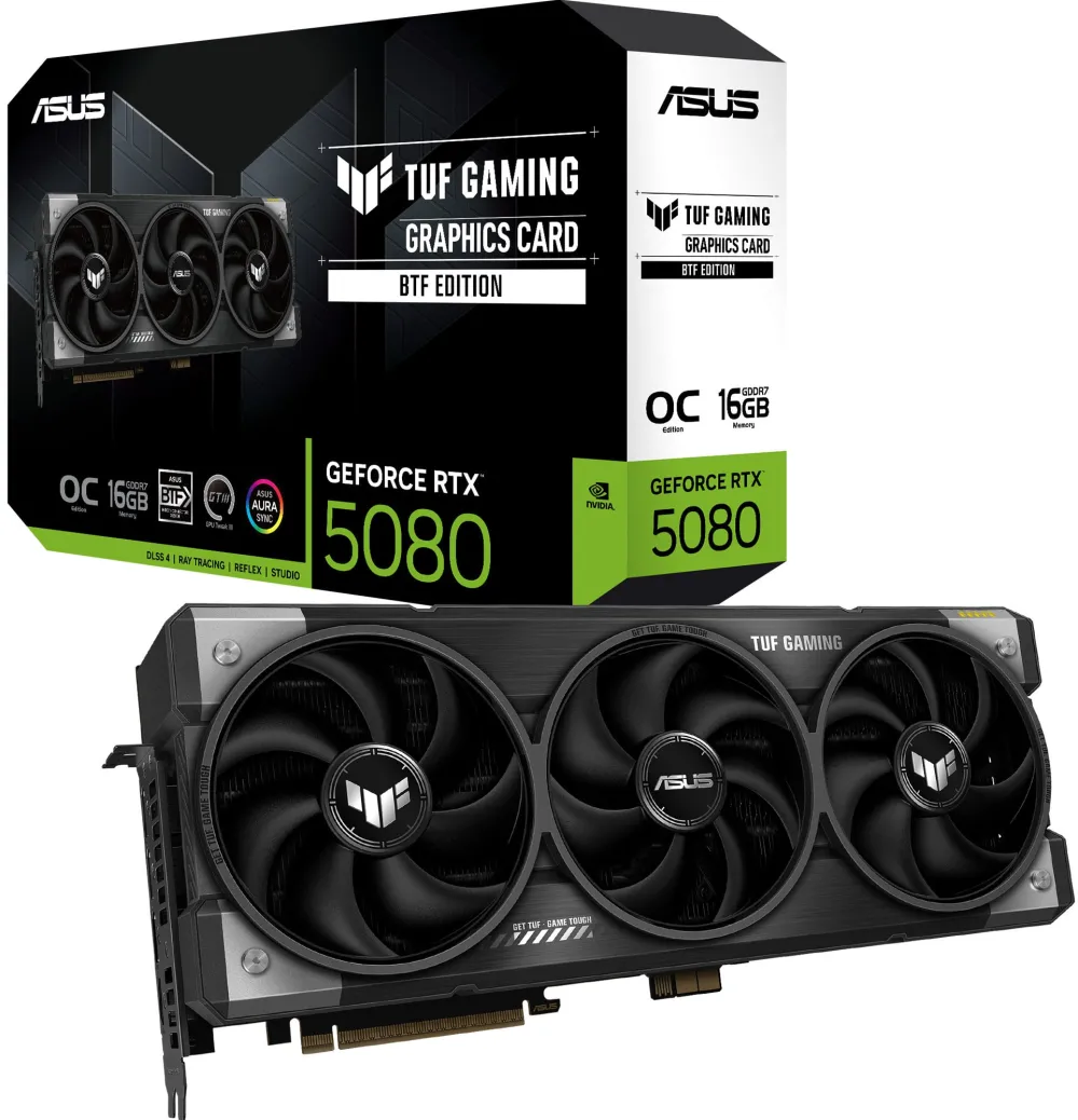 Asus GeForce RTX 5080 TUF OC BTF Edition (DLSS 4, 3x DisplayPort, 2x HDMI 2.1)