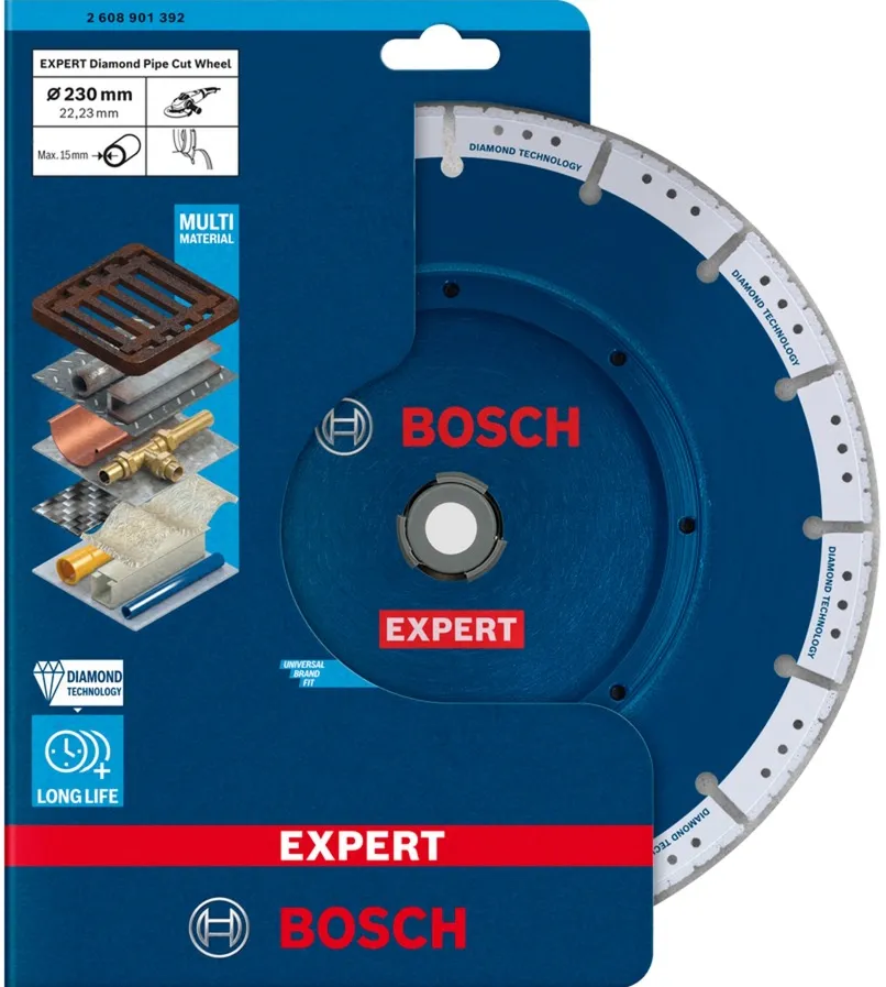 Bosch diamond cutting disc EXPERT Diamond Pipe Cut Wheel, 230mm (bore 22.23mm)