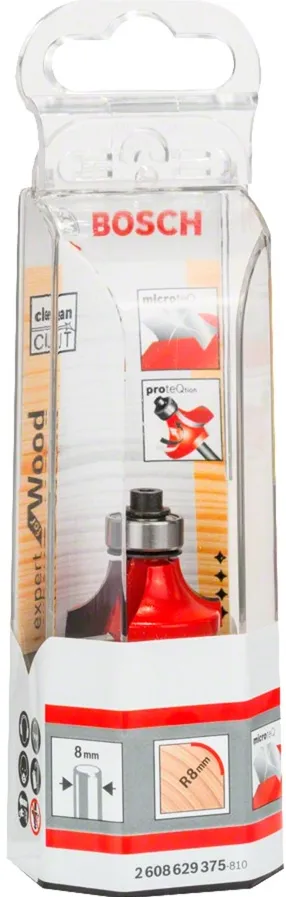 Bosch rounding cutter Expert for Wood, radius 7.9mm (shank 8mm, double-edged, starting ball bearing)
