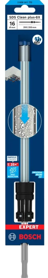 Bosch Expert hammer drill SDS Clean plus-8X, 16mm (working length 200mm, suction drill)
