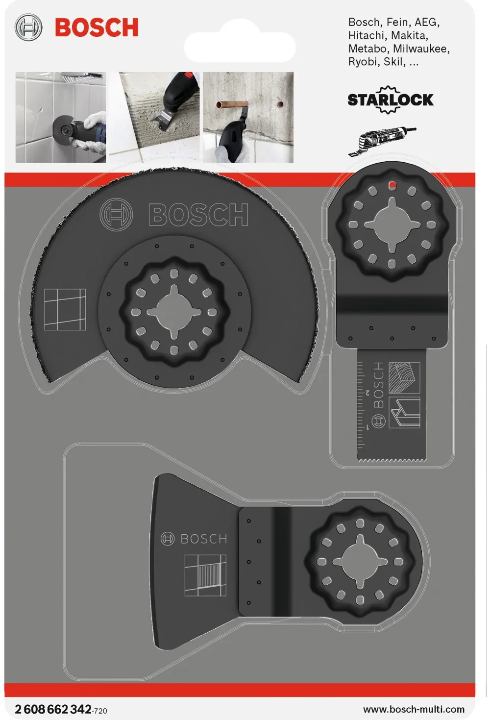 Bosch tile base set, 3-part, saw blade set