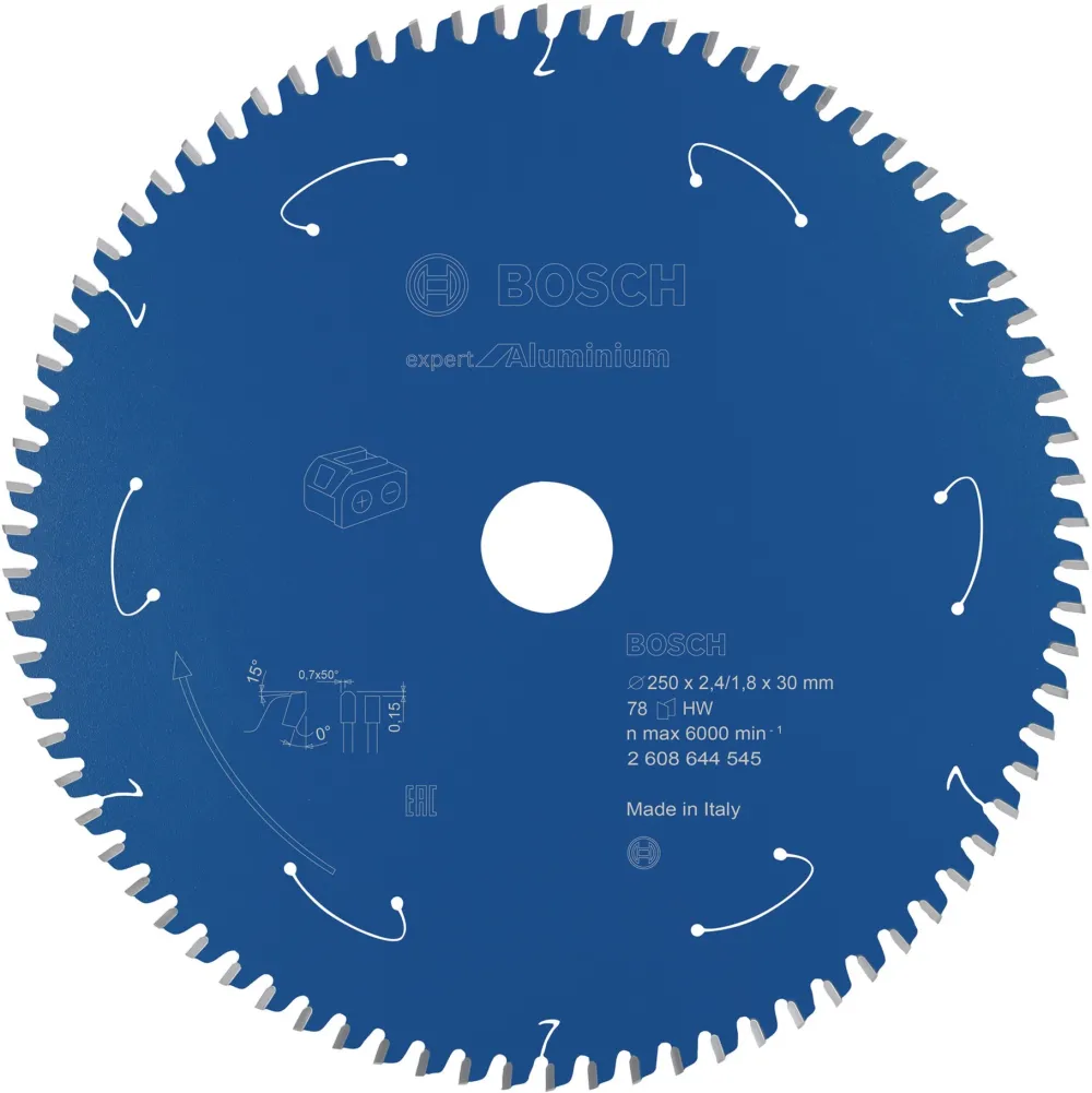 Panza fierastrau circular BOSCH Expert for Aluminium 250 x 30 mm 78 dinti pentru fierastraie de onglet fara fir