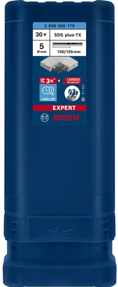 Bosch Expert hammer drill SDS-plus-7X, 5mm, 30 pieces (working length 100mm)
