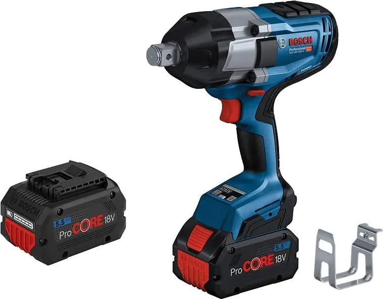 Bosch Cordless impact wrench BITURBO GDS 18V-1050 H Professional, 18V (blue/black, 2x battery ProCORE18V 5.5Ah, 3/4 , in L-BOXX)