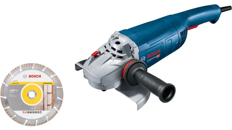 Bosch angle grinder GWS 22-230 J Professional (blue, 2,200 watts, incl. Diamond cutting disc)