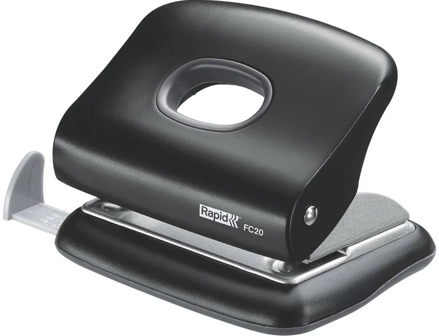 Perforator plastic Rapid FC20, 20 de coli, cutie, negru