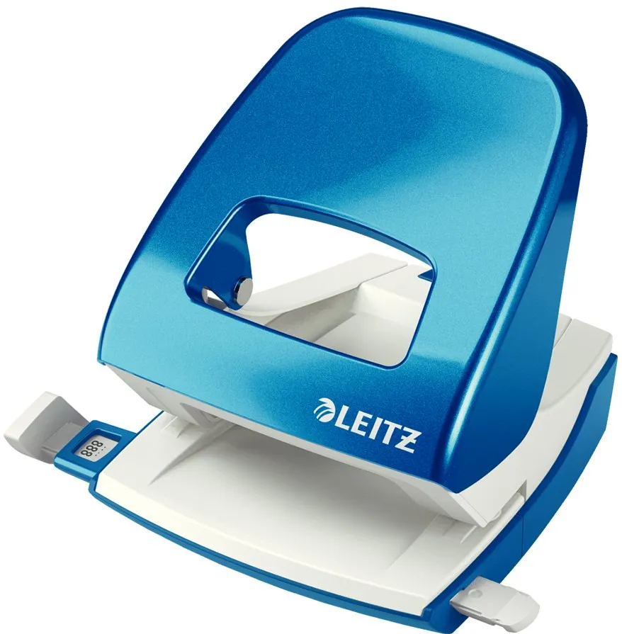 Perforator metalic Leitz WOW 5008 NeXXt Series, cutie, 30 coli, albastru