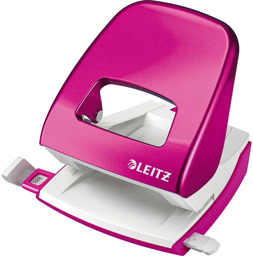 Perforator Leitz WOW 5008, 30 coli, metalic, roz