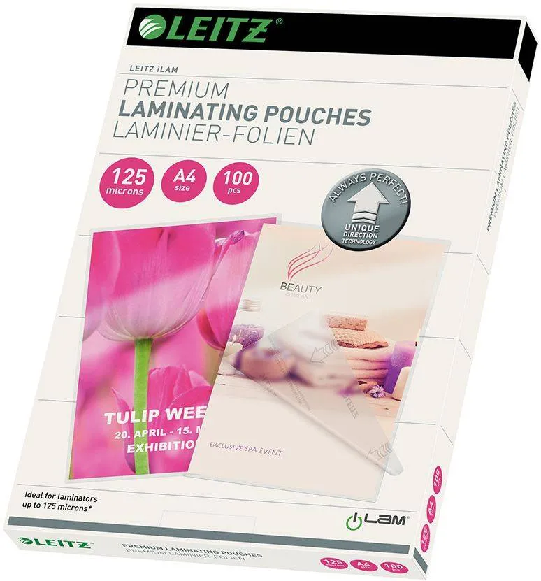 Folie Leitz UDT pentru laminare la cald, A4, 125 microni