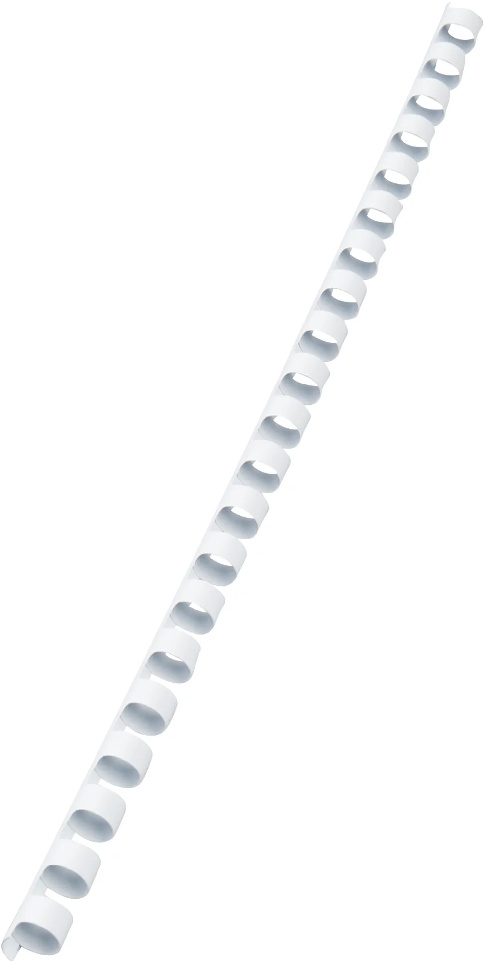 Spira legare documente GBC, plastic, A4, 21 inele, 10 mm, 65 coli, 100 bucati/set, alb
