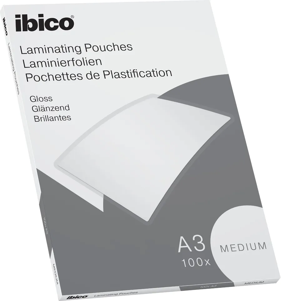 Folie de laminat, Ibico, A3, 100 microni, 100 bucati/set