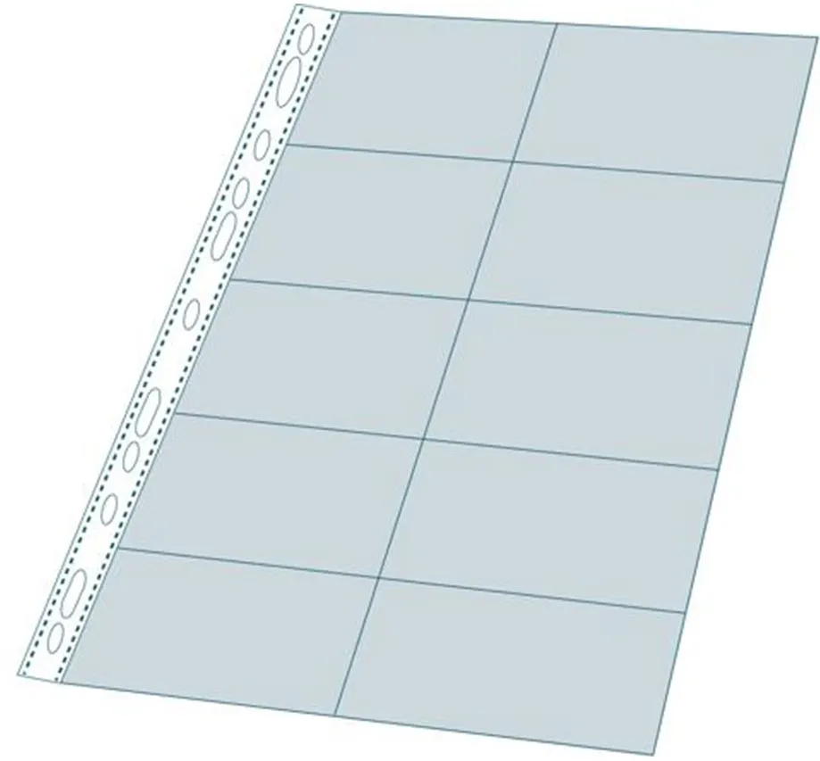 File de protectie Exacompta, pentru carti de vizita, 110 microni, 10 bucati/set
