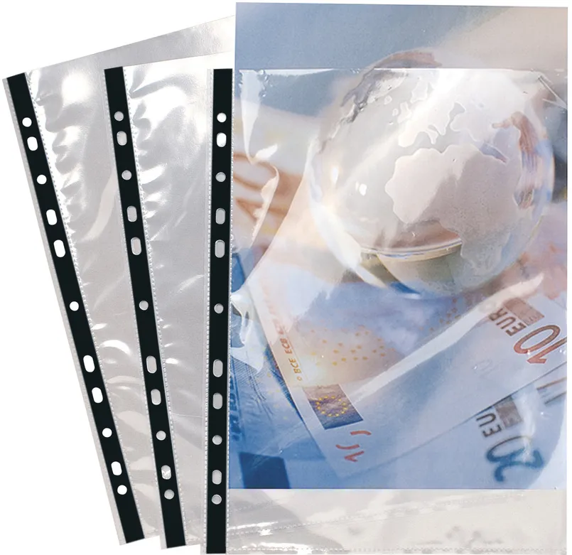 File de protectie Exacompta Cristal, grosime 90 microni, 100 bucati/set