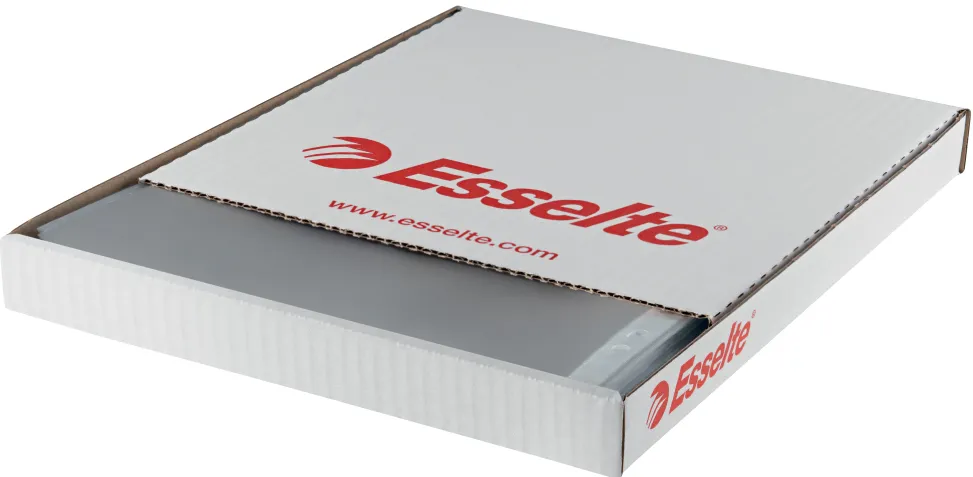 File de protectie Esselte, A4, cristal, 55 microni, cutie de 100 buc