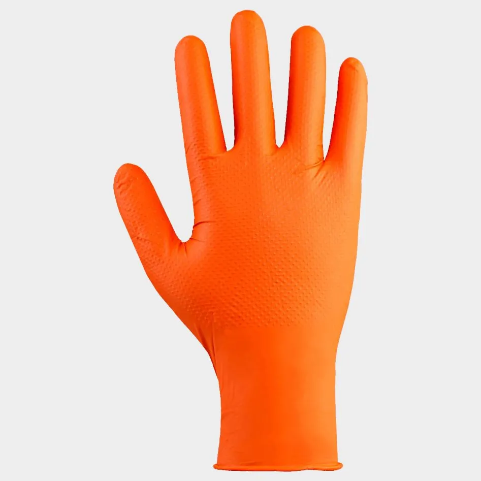 Manusi nitril, STENSO, PPS, DIAMOND GR ORANGE, portocaliu, marimea XL, 100 buc/cutie