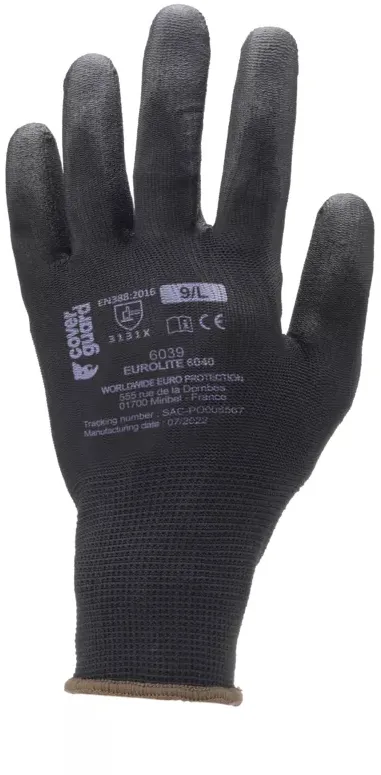 Manusi protectie imersate, Eurolite 6040, negre, marimea 8