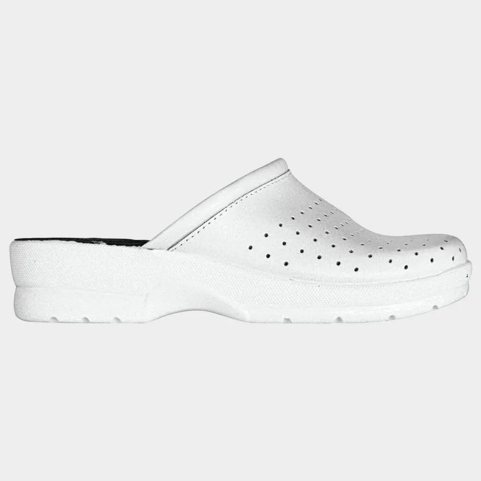 Saboti de dama, GOLDENFIT, GF LADY WHITE, piele naturala, alb, marimea 38