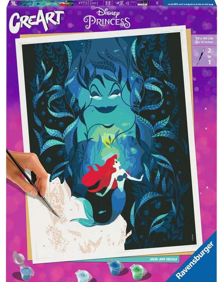 Ravensburger CreArt - Disney Ariel and Ursula, Painting