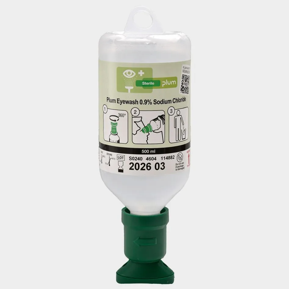 Soluție PLUM EYEWASH 0.9% de clorură de sodiu, 500ml, pentru s