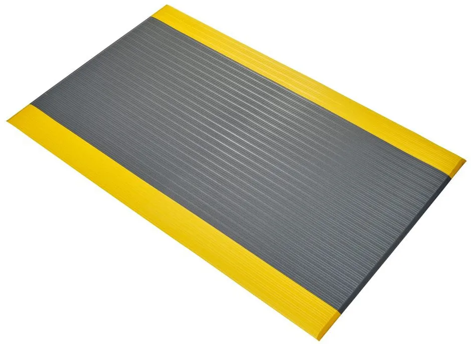 Covor industrial Coba Orthomat Ribbed, 0.9 x 18.3m, gri/galben